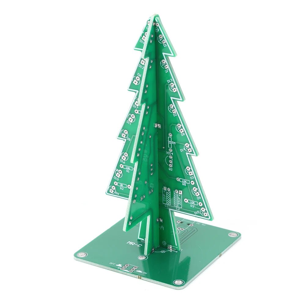 Three-Dimensional 3D Christmas Tree LED DIY Kit Red/Green/Yellow 7 Color LED Flash Circuit Board Christmas Tree Assemble Kit